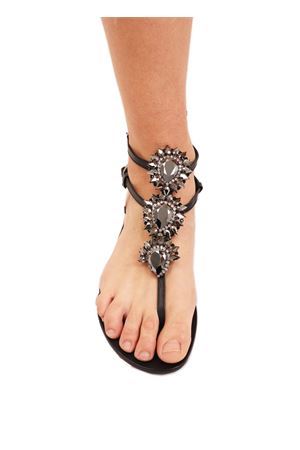 high ankle black jewel sandals Da Costanzo | GIOIELLOALTONERO